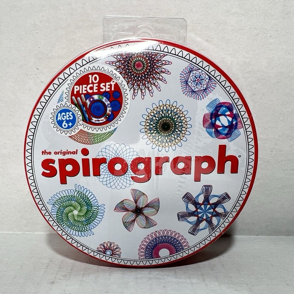 Spirograph 10 Piece Pocket Travel Set w/ Tin 1 Ring 6 Wheels 3 Markers & Sheets